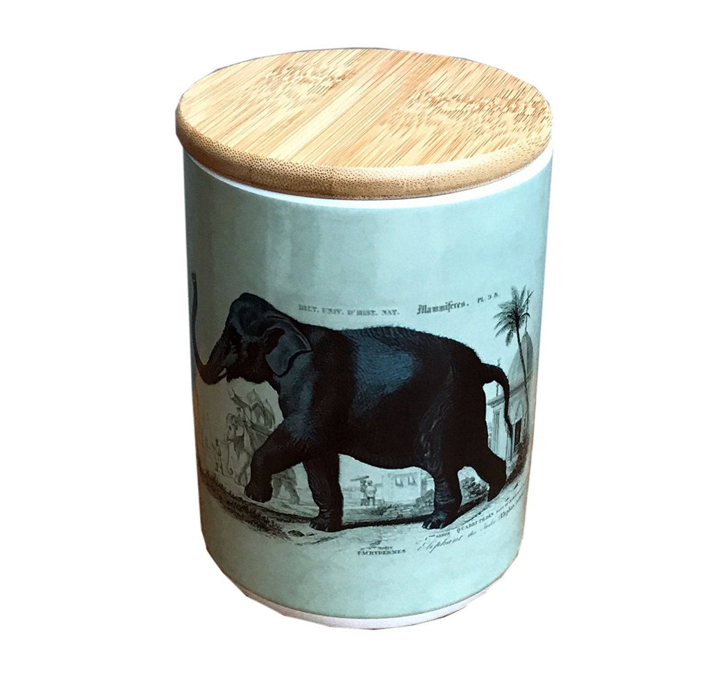 Ceramic Canister With Elephant - Price Crash Furniture