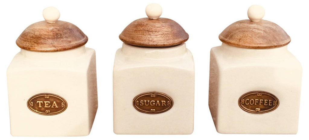 Ceramic Tea Coffee Sugar Jars - Price Crash Furniture
