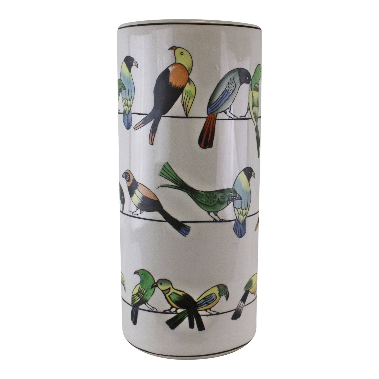 Ceramic Umbrella Stand, Birds Design - Price Crash Furniture