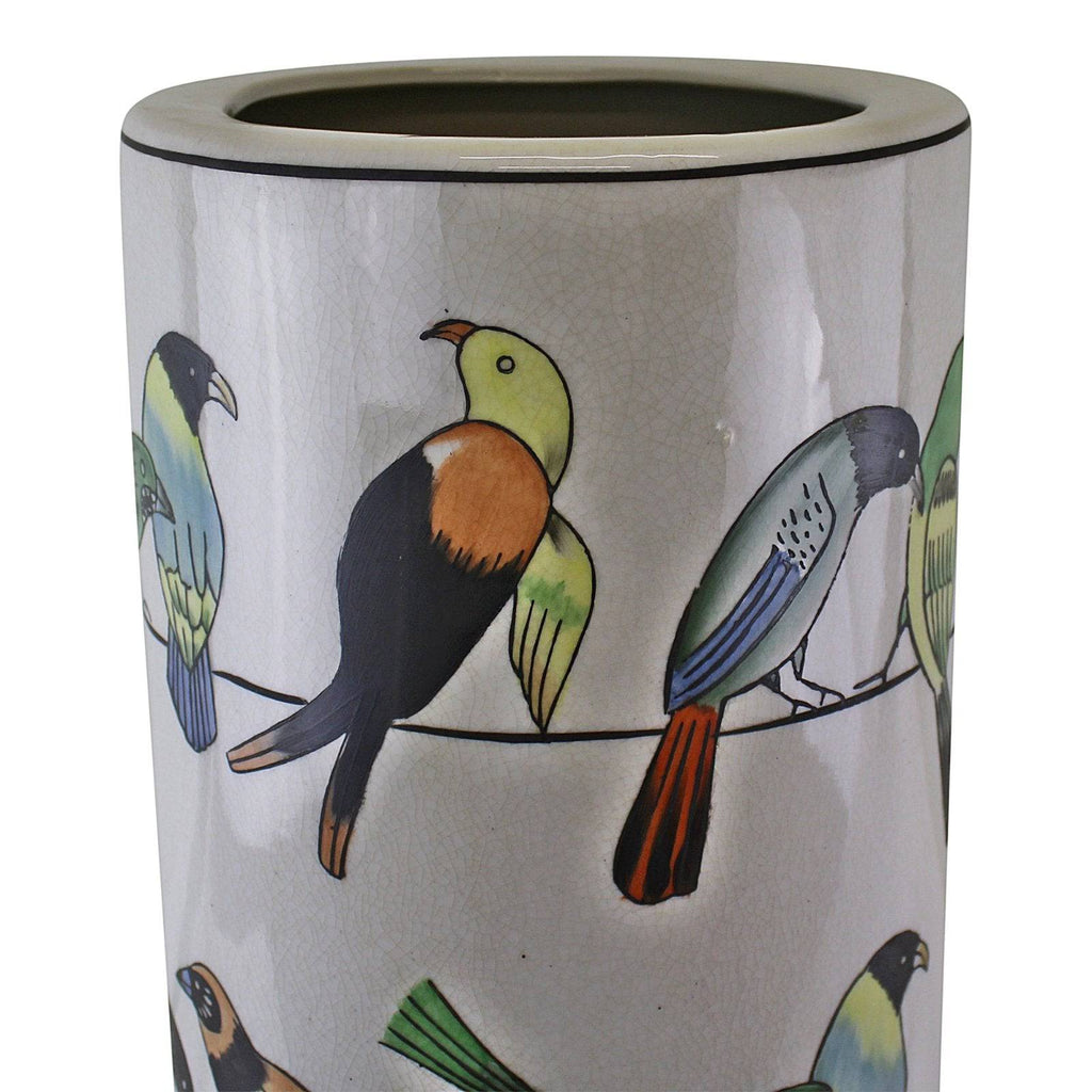 Ceramic Umbrella Stand, Birds Design - Price Crash Furniture