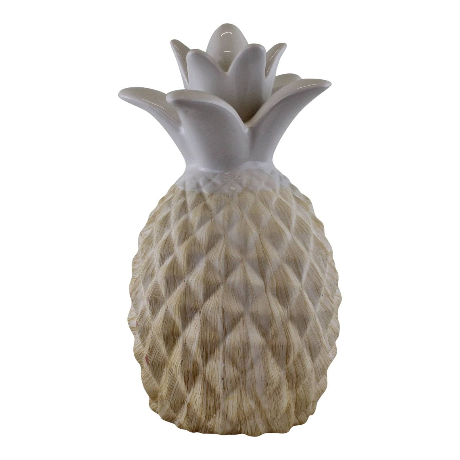 Ceramic White Pineapple Ornament 24cm - Price Crash Furniture