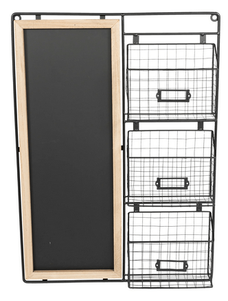 Chalk Board With Three Baskets 51x71cm - Price Crash Furniture
