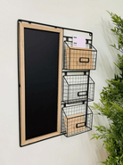 Chalk Board With Three Baskets 51x71cm - Price Crash Furniture