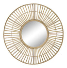 Circular Natural Rattan Effect Mirror 70cm - Price Crash Furniture