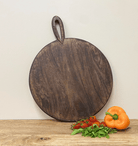 Circular Wooden Chopping Board With Carved Handle 49cm - Price Crash Furniture