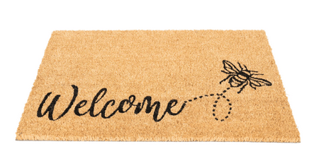 Coir Doormat with Welcome & Bee - Price Crash Furniture