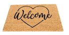 Coir Doormat With Welcome & Heart Shape - Price Crash Furniture