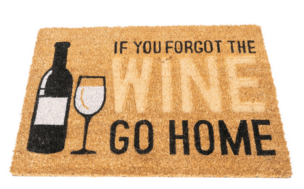 Coir Doormat with Wine Bottle & Glass - Price Crash Furniture