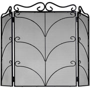 Heavy Large Black Ornate Fire Screen - Price Crash Furniture