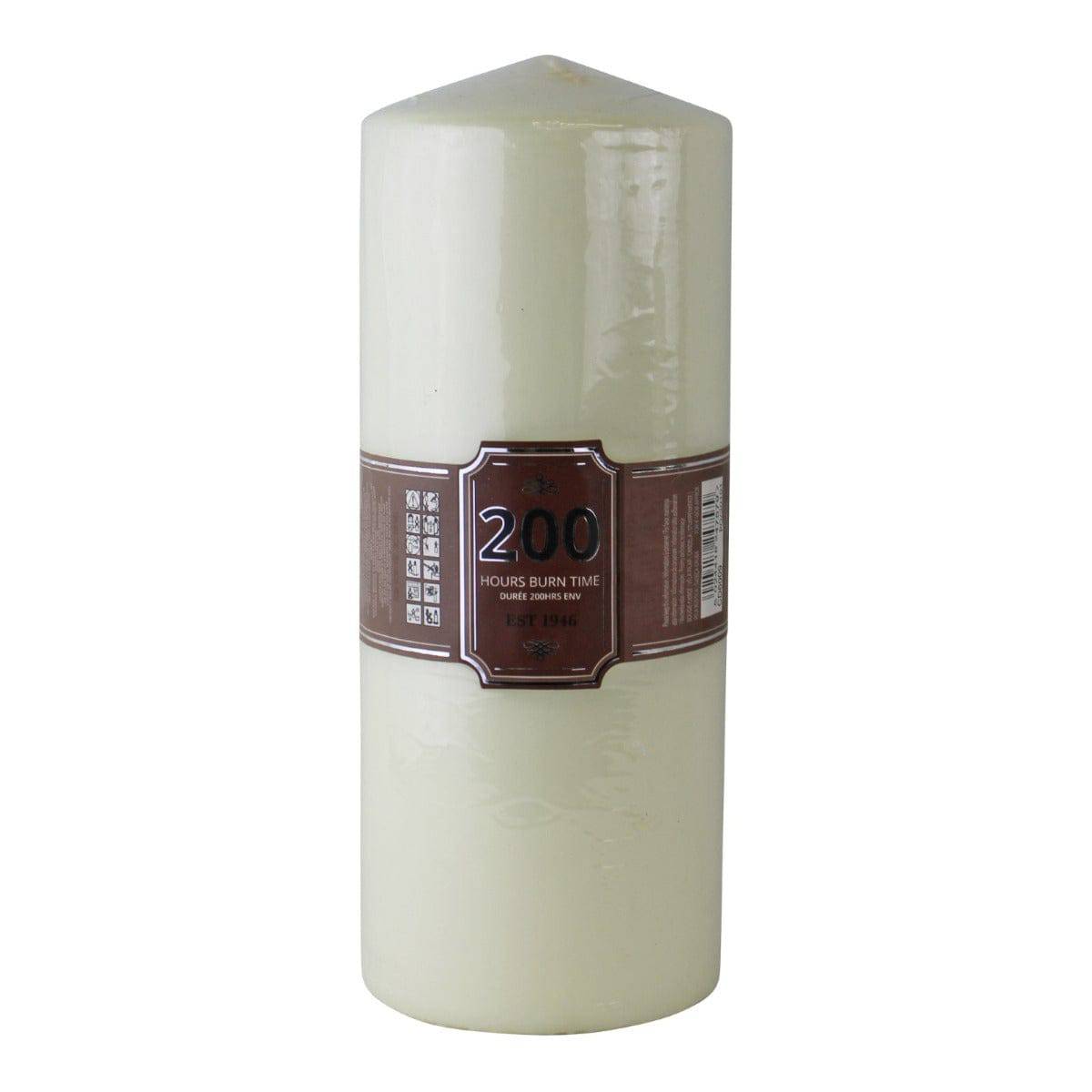 Cream Pillar Candle, 200hr Burn Time - Price Crash Furniture