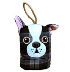 Dog Head Doorstop - Blue Check - Price Crash Furniture