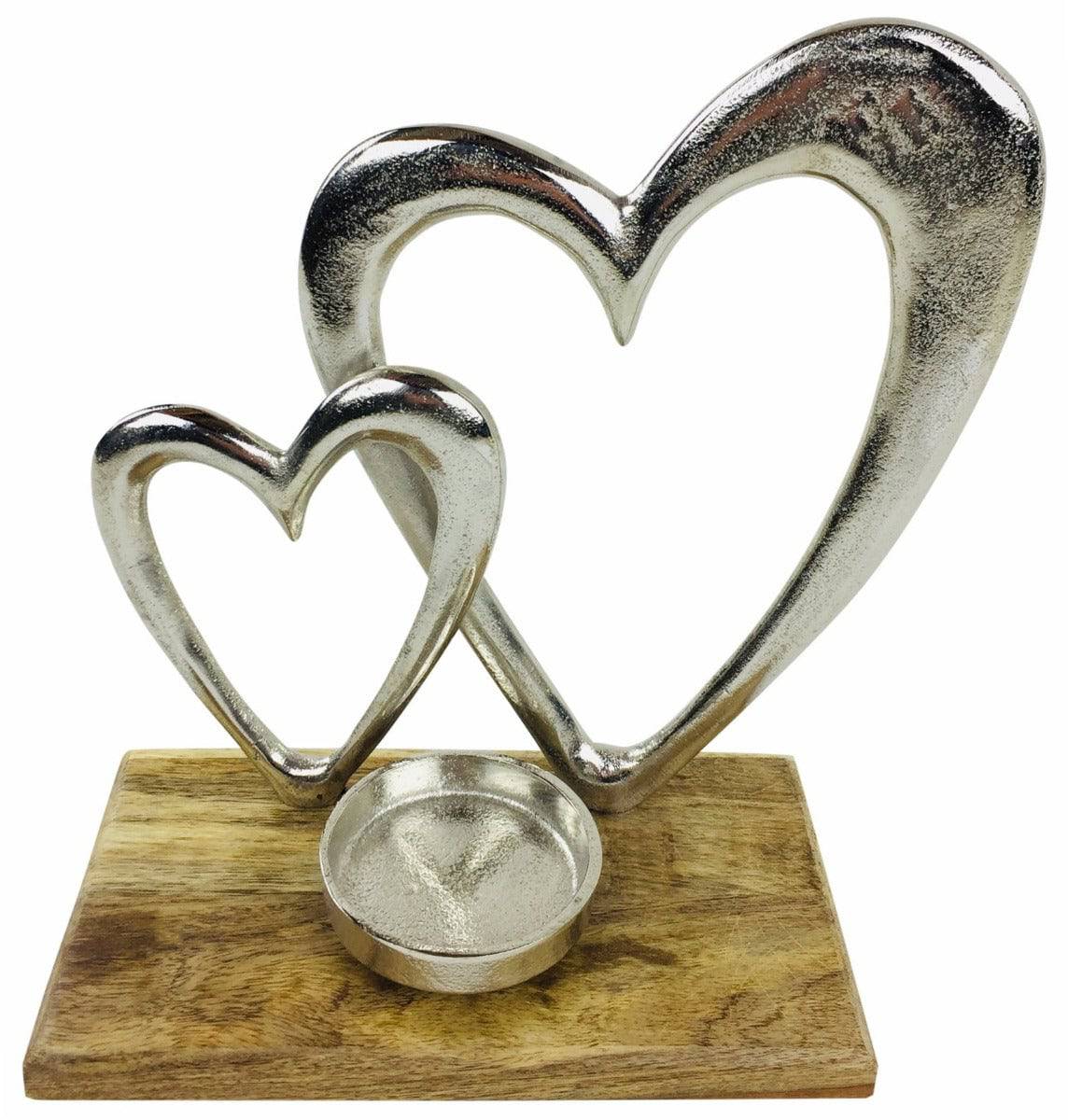 Double Heart Tealight Holder - Price Crash Furniture