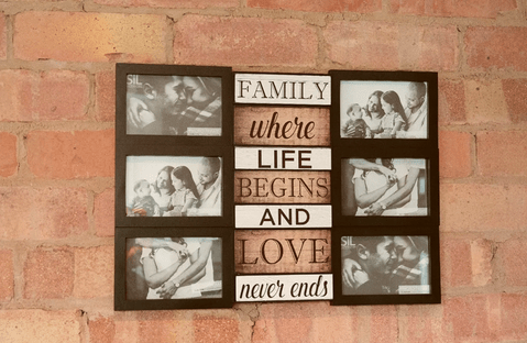 Family & Love Themed Black Multi Photo Frame - Price Crash Furniture
