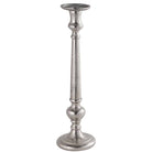 Farrah Collection Large Silver Dinner Candle Holder - Price Crash Furniture