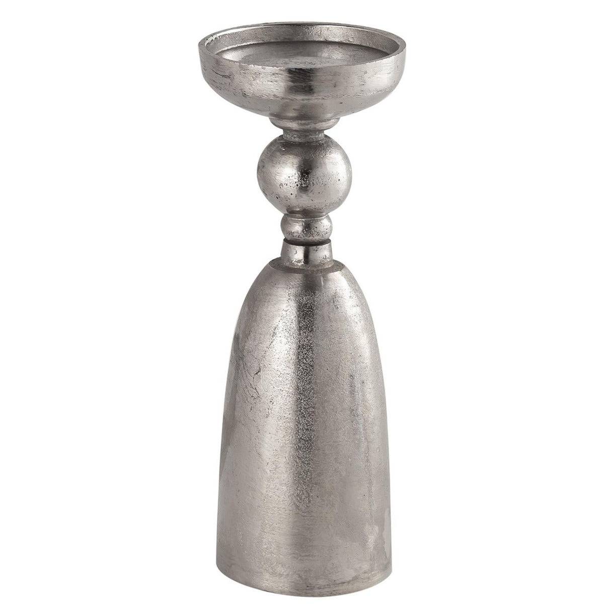 Farrah Collection Silver Large Pillar Candle Holder - Price Crash Furniture