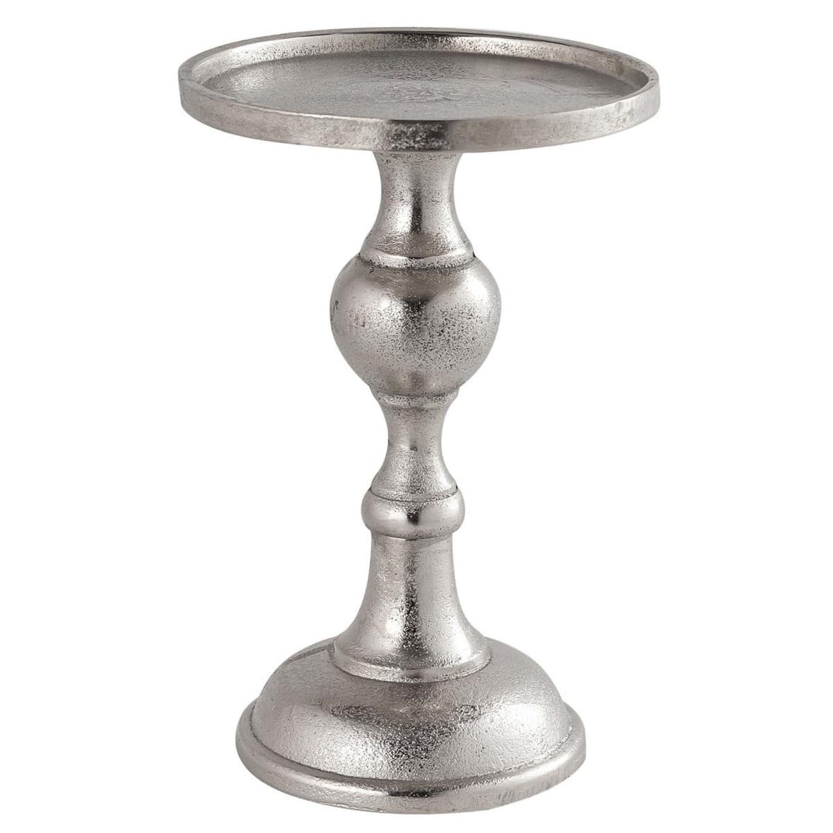 Farrah Collection Silver Large Sqaut Pillar Candle Holder - Price Crash Furniture