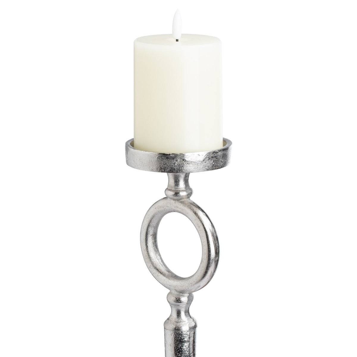 Farrah Collection Silver Medium Decor Candle Stand - Price Crash Furniture