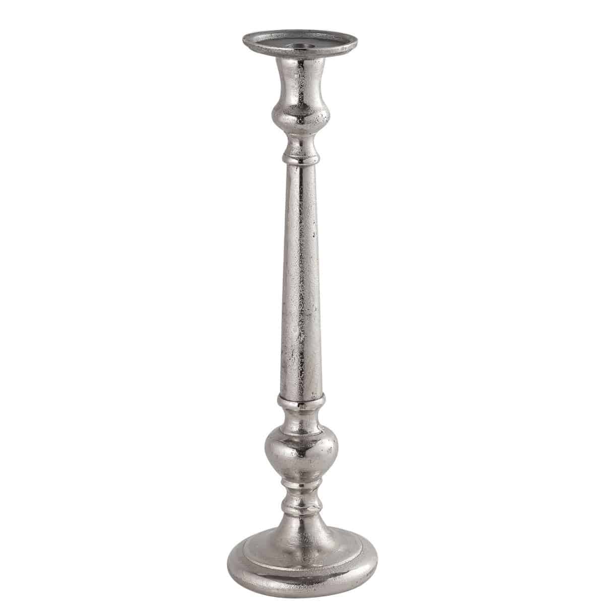 Farrah Collection Small Silver Dinner Candle Holder - Price Crash Furniture