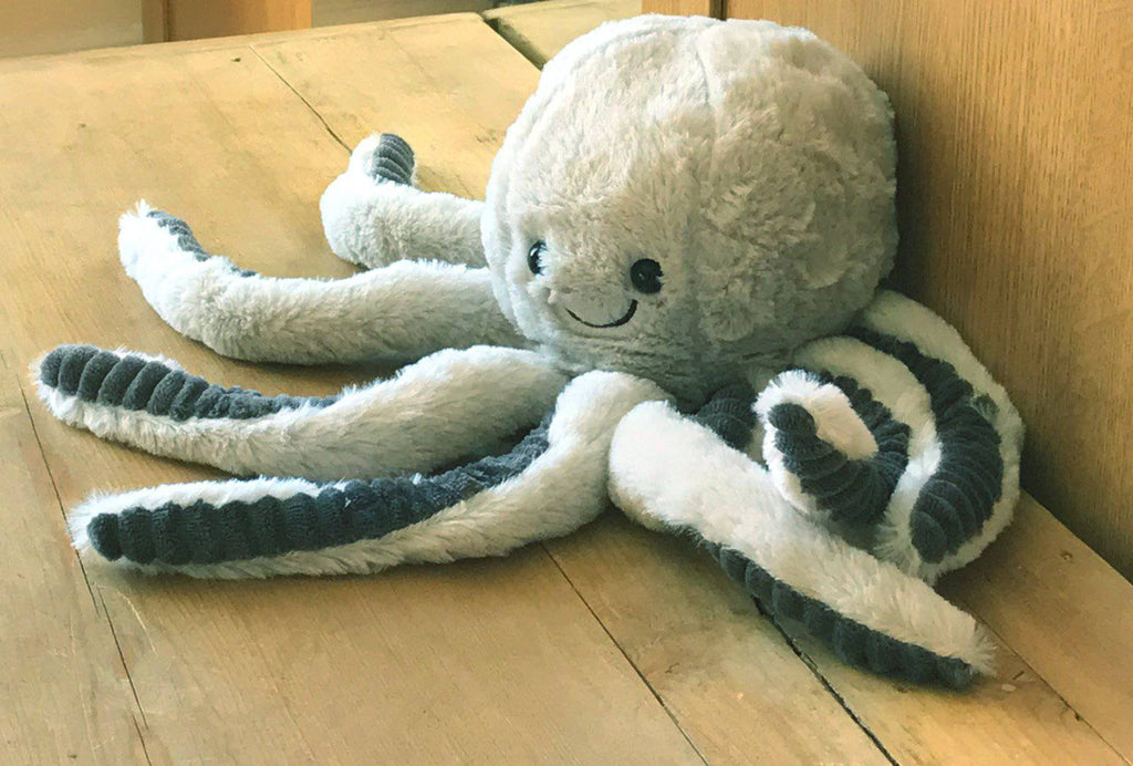 Fluffy Octopus Doorstop - Light Grey - Price Crash Furniture