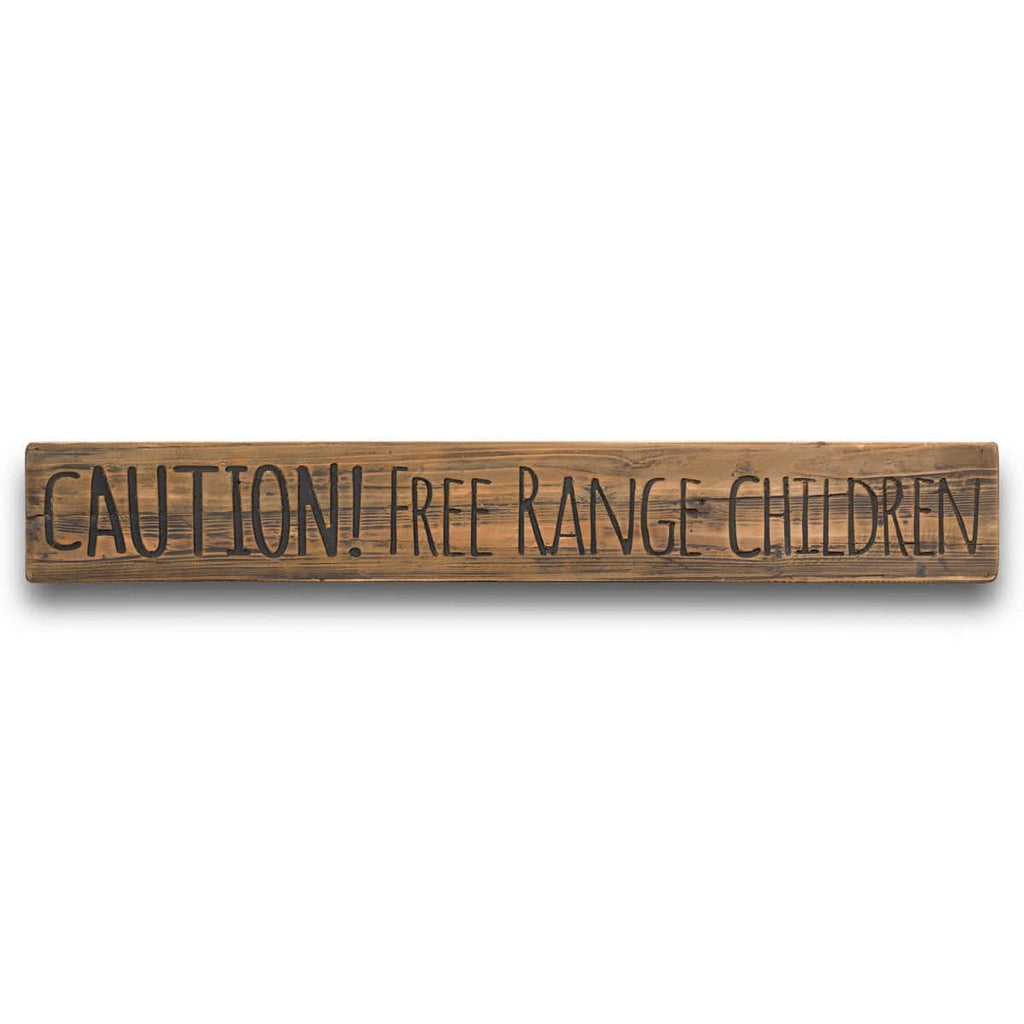 Free Range Children Rustic Wooden Message Plaque - Price Crash Furniture