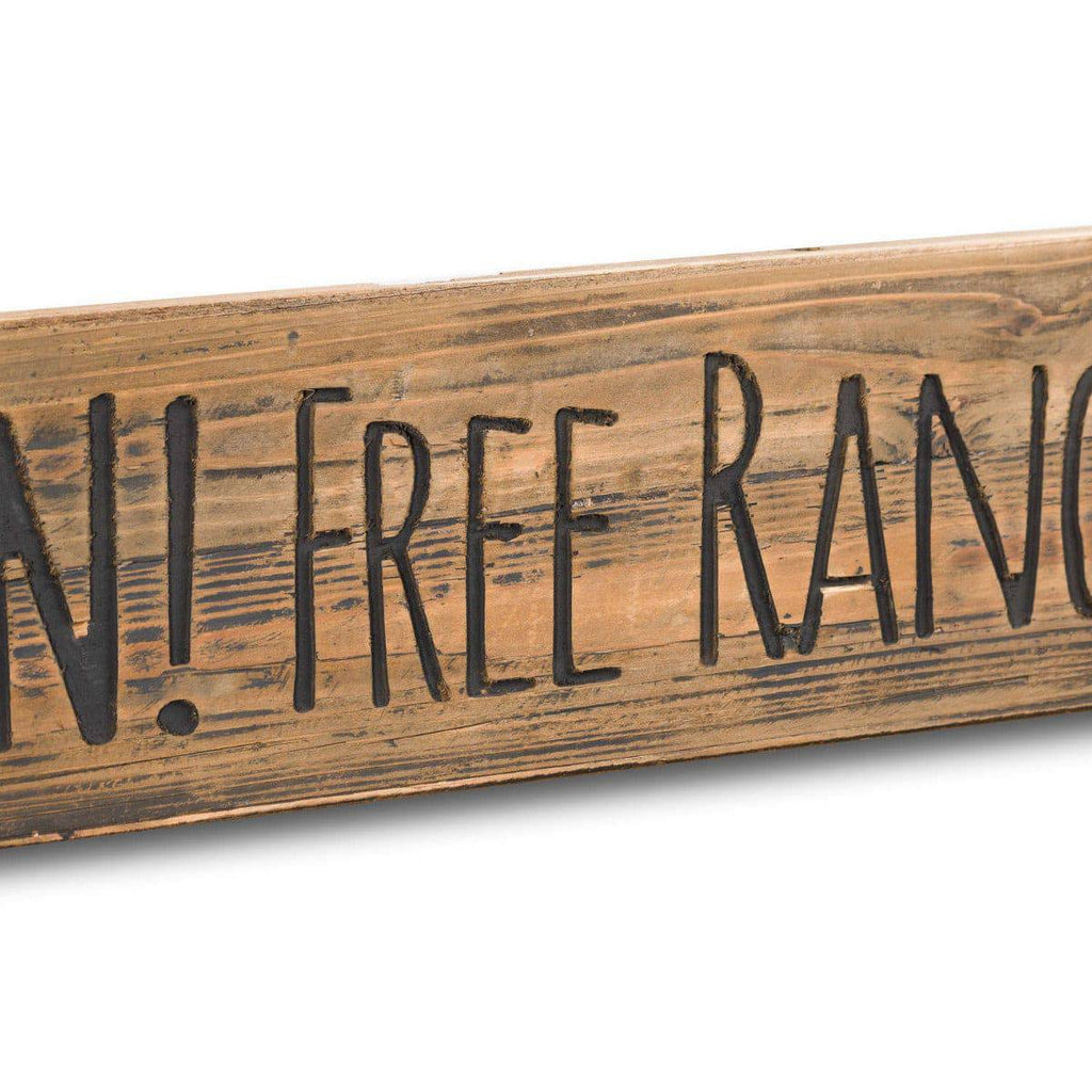 Free Range Children Rustic Wooden Message Plaque - Price Crash Furniture