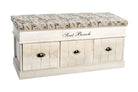 French Themed Three Drawer Seat Bench 104x34.5x51cm - Price Crash Furniture