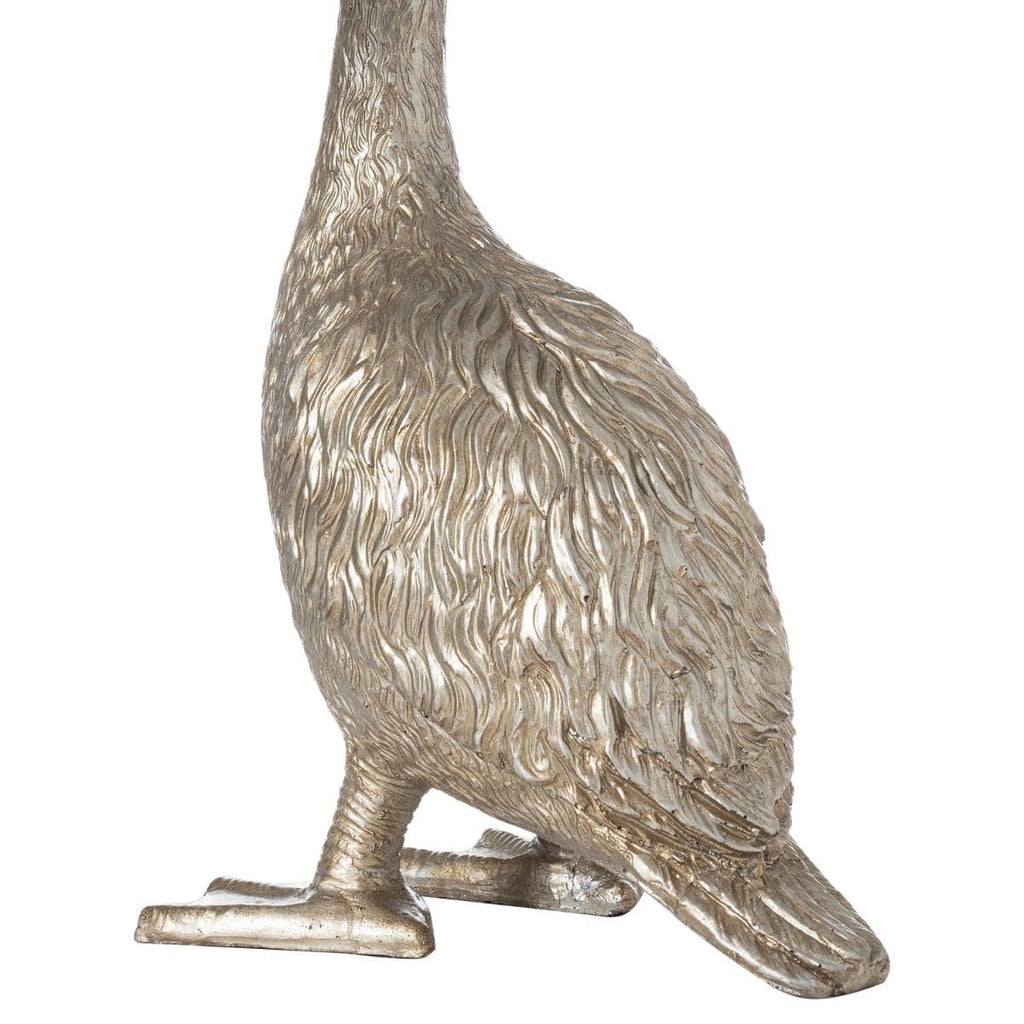 Gary the Goose Silver Table Lamp With Grey Velvet Shade - Price Crash Furniture