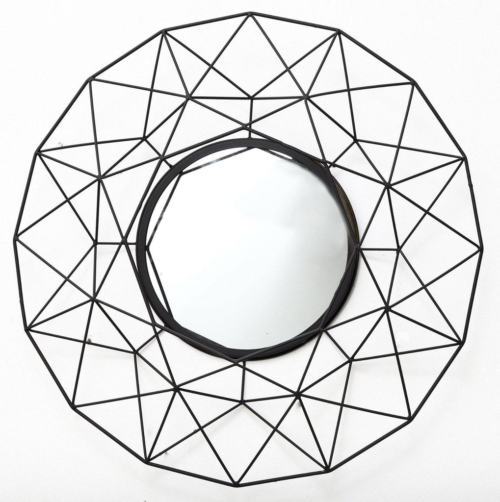 Geometric Mirror in Black 64cm - Price Crash Furniture