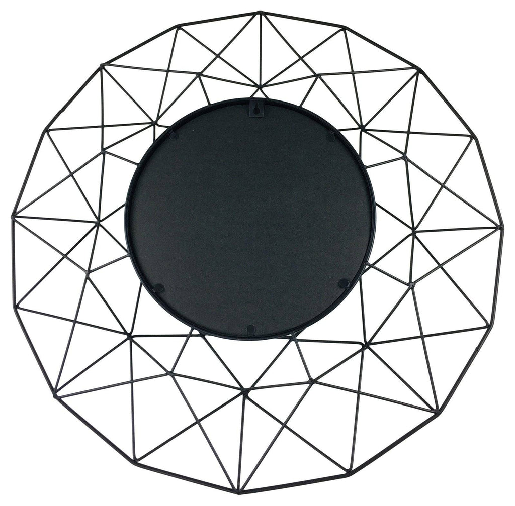 Geometric Mirror in Black 64cm - Price Crash Furniture