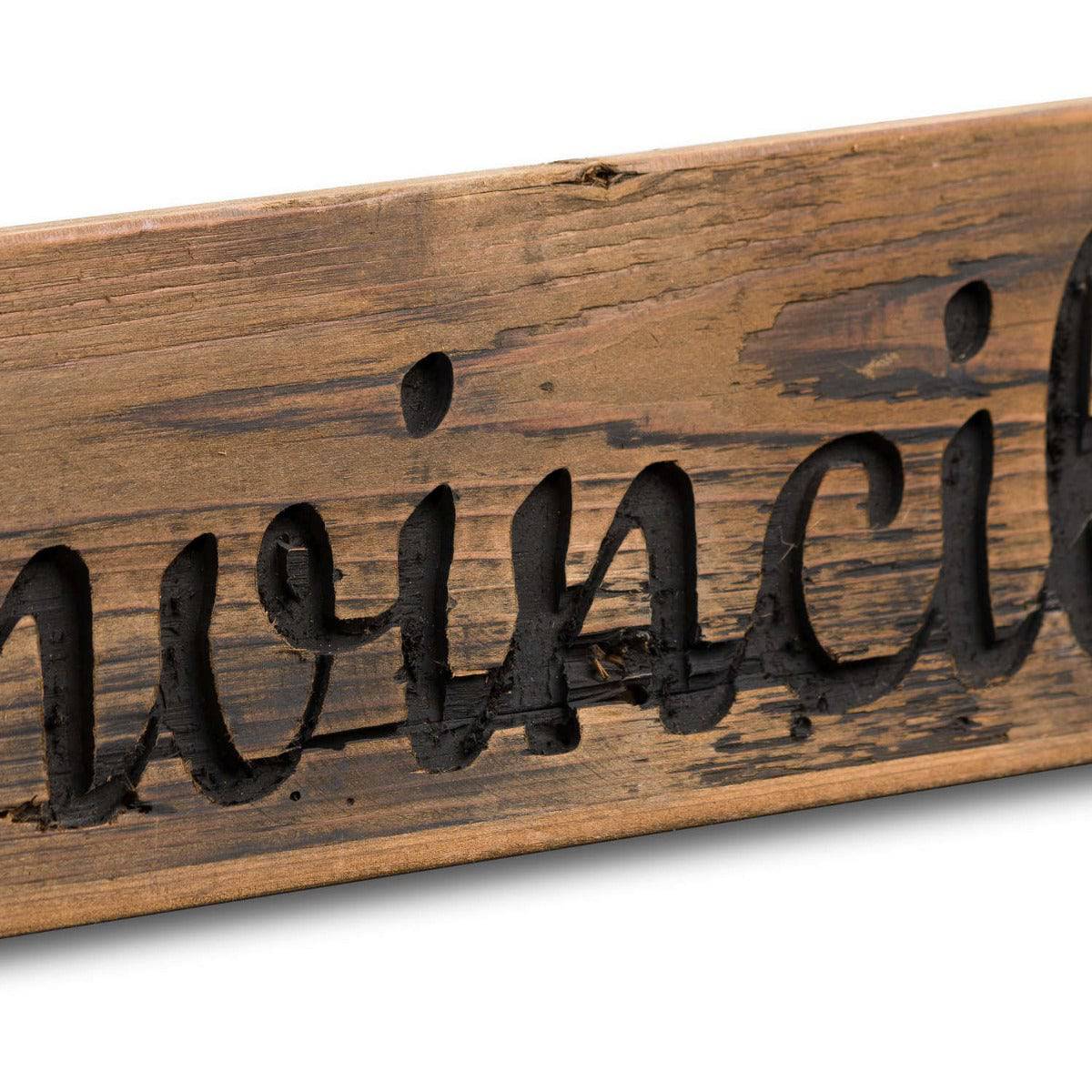 Ginvincible Rustic Wooden Message Plaque - Price Crash Furniture