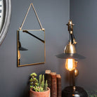 Gold Edged Square Hanging Wall Mirror - Price Crash Furniture