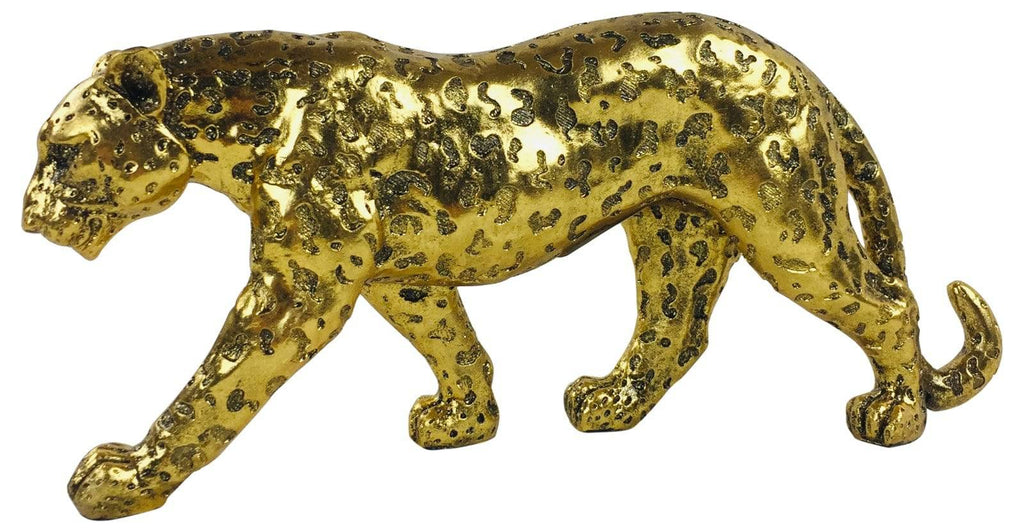 Gold Glitter Effect Leopard 40cm - Price Crash Furniture