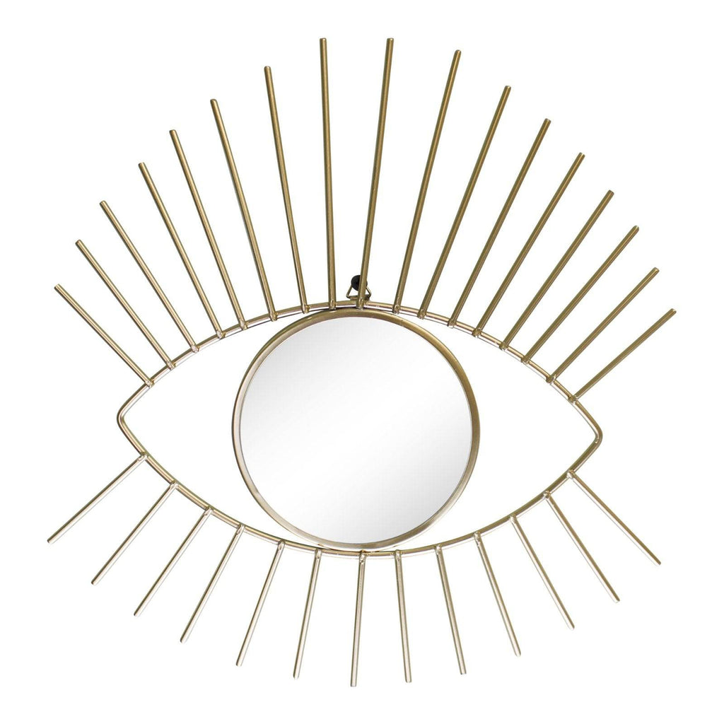 Gold Metal Eye and Eyelash Accent Mirror - Price Crash Furniture