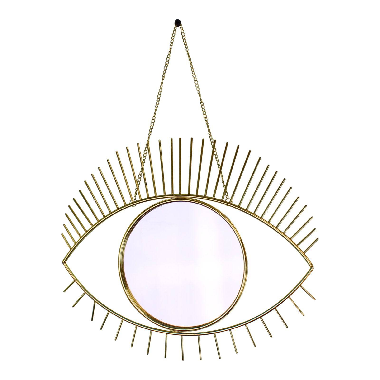 Gold Metal Eye Mirror - Price Crash Furniture