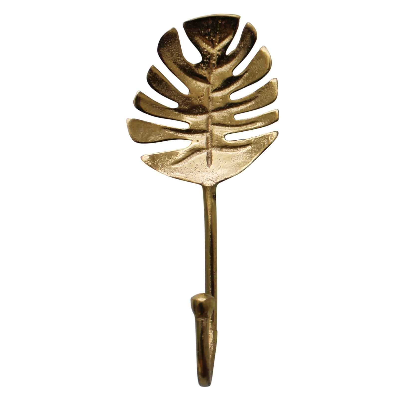 Gold Metal Palm Leaf Coat Hook - Price Crash Furniture