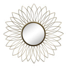 Gold Wire Flower Design Accent Mirror 47cm - Price Crash Furniture