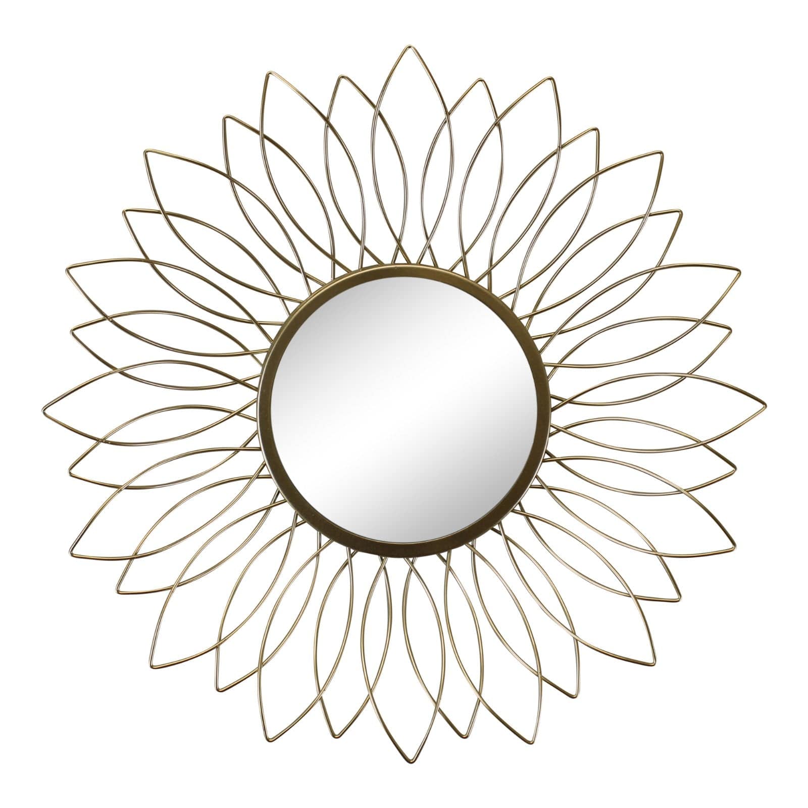 Gold Wire Flower Design Accent Mirror 47cm - Price Crash Furniture