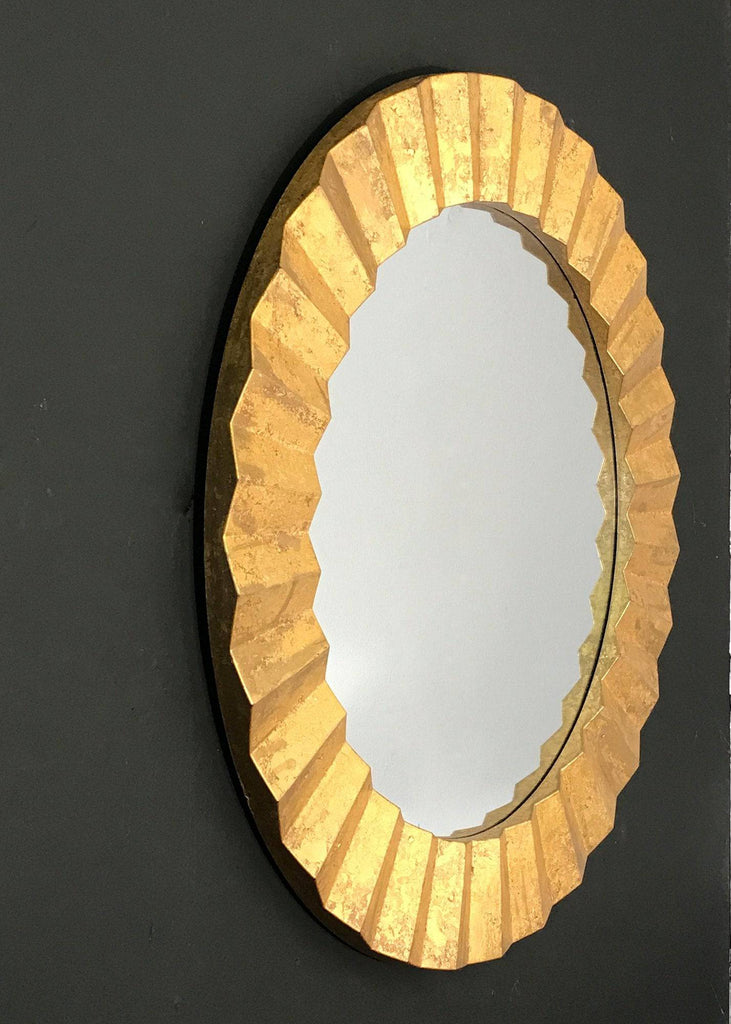 Gold Zig Zag Mirror 80cm - Price Crash Furniture