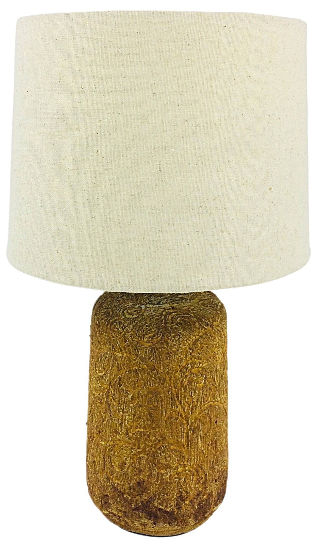 Golden Brown Distressed Lamp and Shade 38cm - Price Crash Furniture