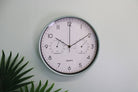 Green Wall Clock 30cm with Thermometer/Hygrometer - Price Crash Furniture