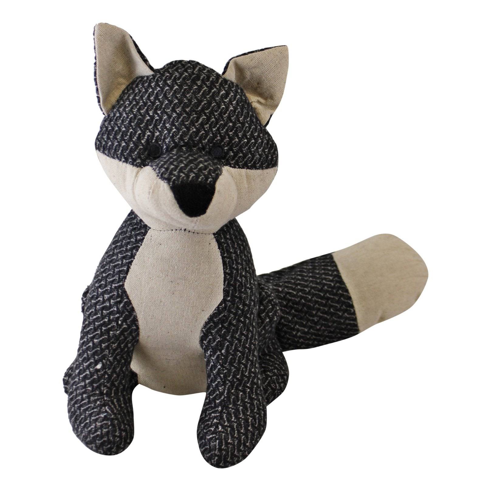 Grey Fabric Fox Doorstop - Price Crash Furniture