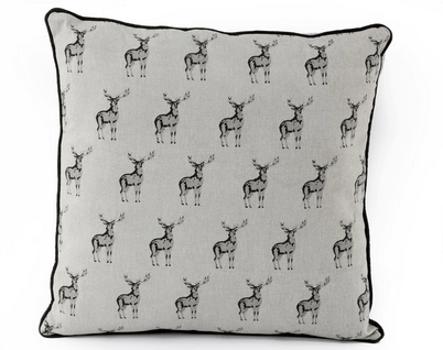 Grey Scatter Cushion With A Stag Print Design - Price Crash Furniture