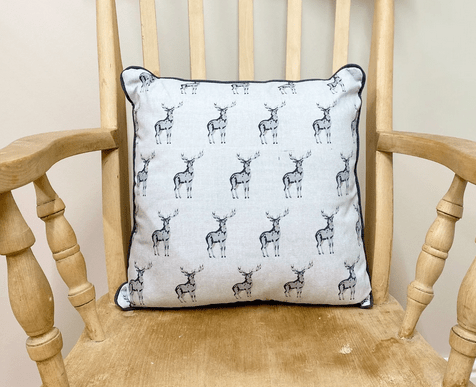 Grey Scatter Cushion With A Stag Print Design - Price Crash Furniture