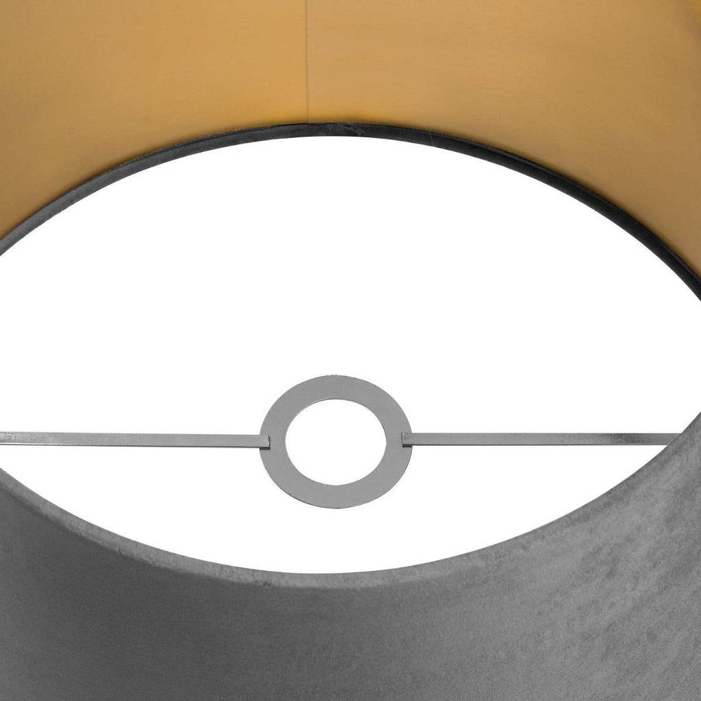 Grey Velvet Lamp And Ceiling Shade - Price Crash Furniture