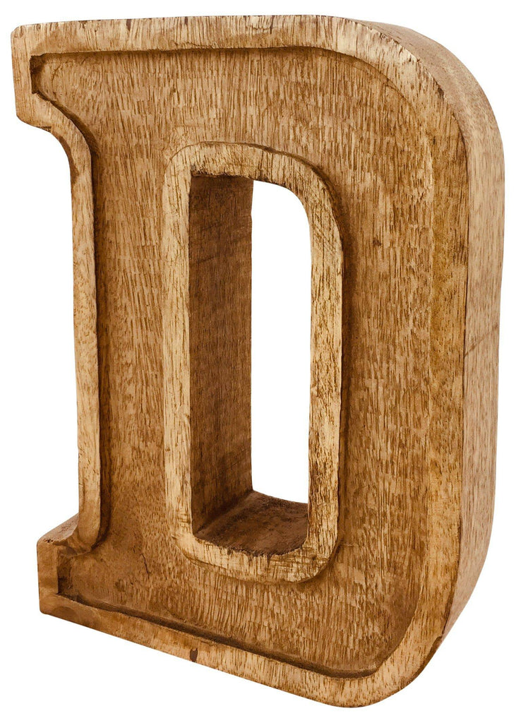 Hand Carved Wooden Embossed Letter D - Price Crash Furniture