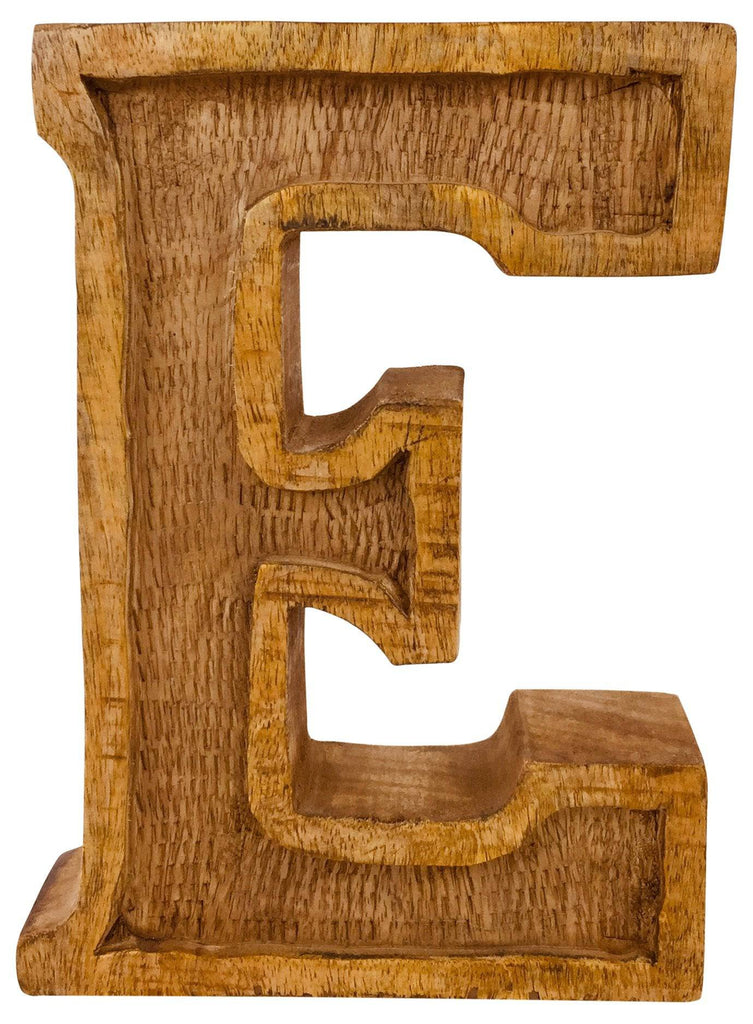 Hand Carved Wooden Embossed Letter E - Price Crash Furniture