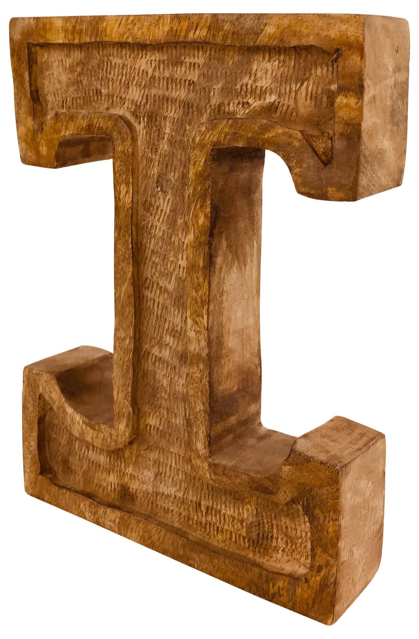 Hand Carved Wooden Embossed Letter I - Price Crash Furniture