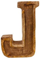 Hand Carved Wooden Embossed Letter J - Price Crash Furniture