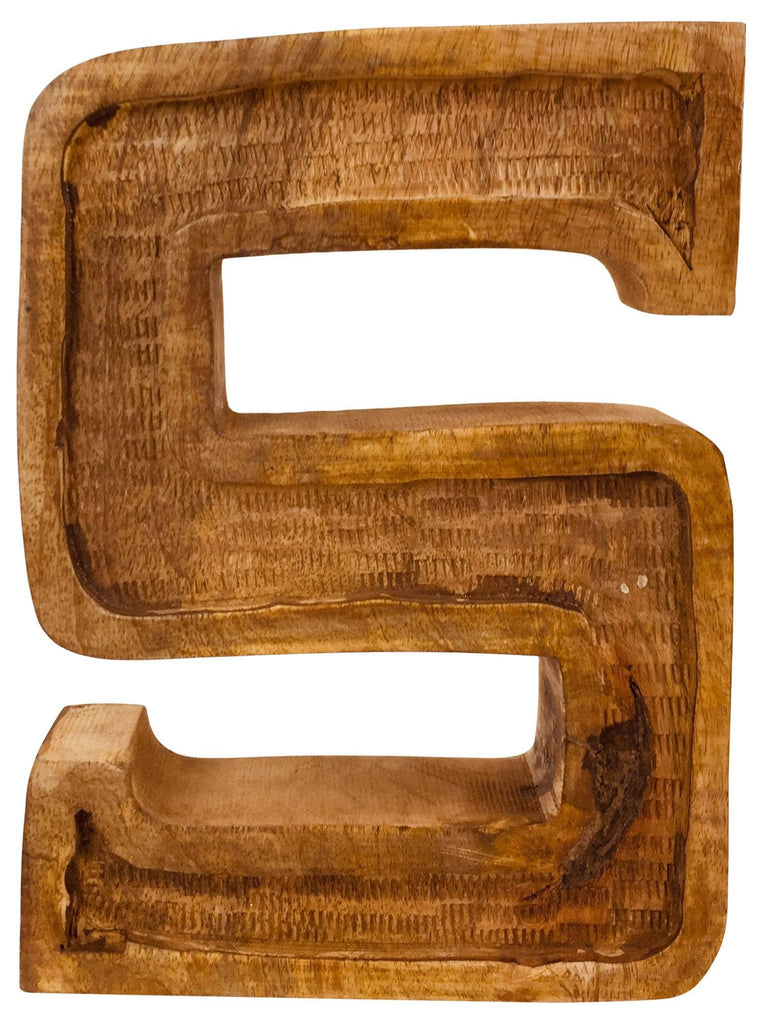 Hand Carved Wooden Embossed Letter S - Price Crash Furniture