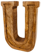 Hand Carved Wooden Embossed Letter U - Price Crash Furniture